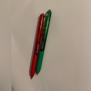 Red and Green Gel Pens